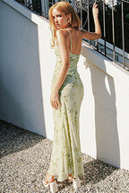 Slim Fitted Mermaid Cami Maxi Floral Dress