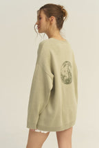 Slim-Fit Graphic Letter Print Versatile Knit Sweater