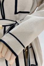 Elegant Color Contrast Two-piece Sweater Suit