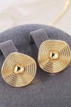 Retro Textured Concentric Circle Square Earrings