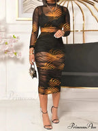 3D Floral Choker Detail Strapless Classic Bodycon Party Midi Dress - Turquoise