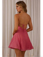 3D Floral V-Neck Mini Dress