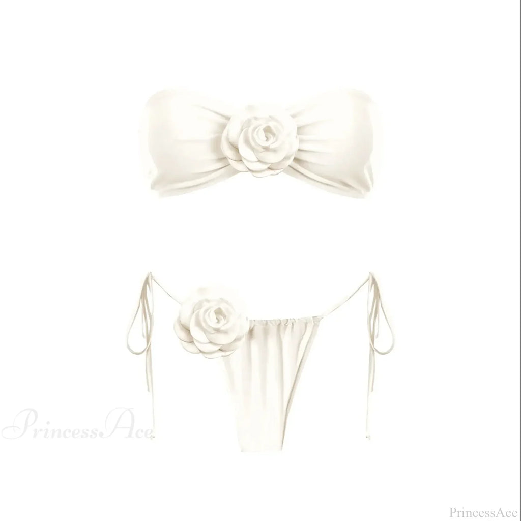 3D Flower Bandage Bikini Set