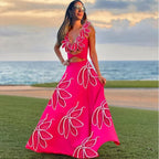 3D Flower Neck Skirt Two Piece Set