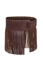 Fashionable Punk Leather Tassel Wide Belt
