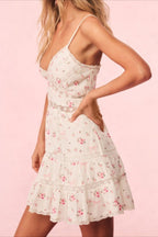 Lace Floral Print Sexy Mini Dress