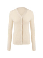 Beige Seamless Cashmere Cardigan