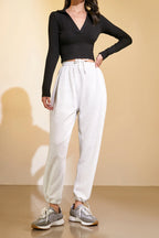 Gainsboro Drawstring Hem Joggers