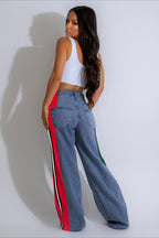 Colorblock Patchwork Straight Jean