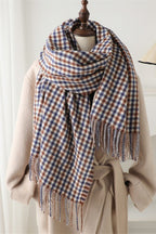 Checkered Thermal Shawl Scarf