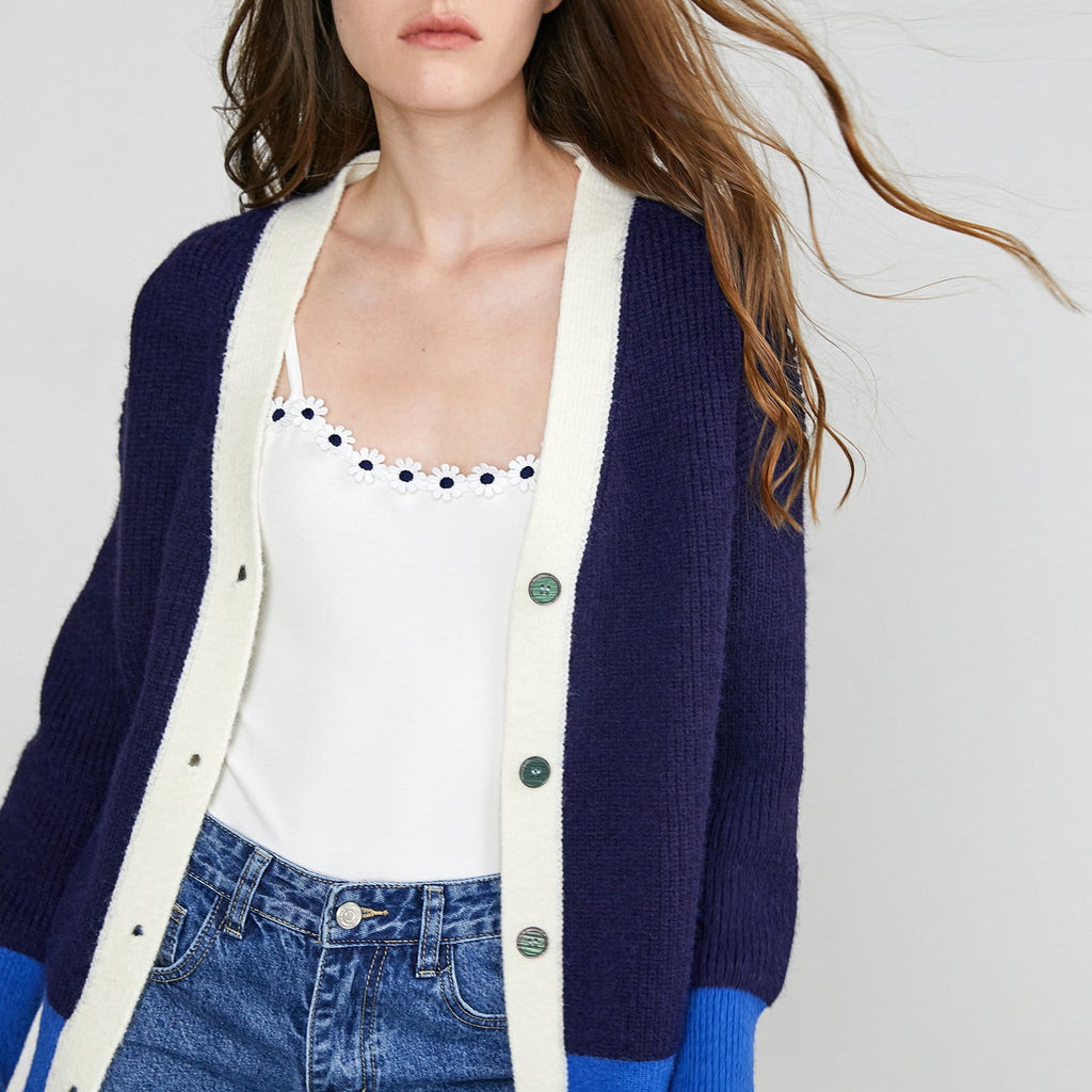Daliyah Midnight Blue Contrast Cardigan