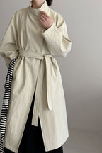 Oversized One Button Stand Collar Overcoat