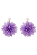 Fashion Holiday Fabric Floral Pearl Earrings