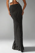 Slim Fit Polka Dot Midi Skirt