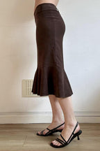 Suede Mermaid Bodycon Skirt