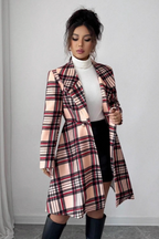 Trendy Print Dual Faced Wool Casual Long Sleeve Overcoat