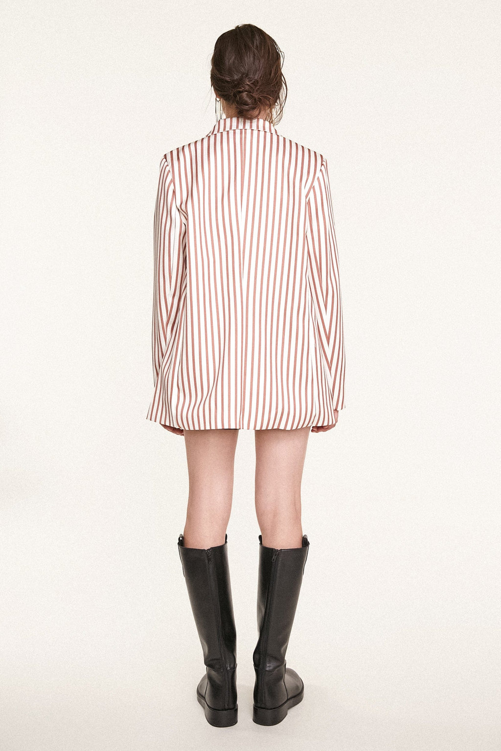 Indian Red Flap Pocket Striped Blazer
