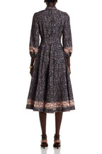 Mandarin Collar Midi Dress