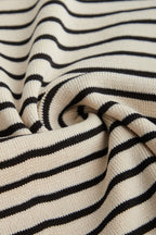 Black Striped Knitted Polo Mini Dress