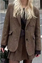 Houndstooth SingleBreasted Blazer