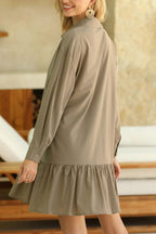 Women's Fashion Loose Button Down Shirt Dress