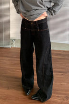 High Waist Straight Leg Denim Jeans