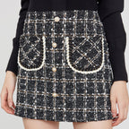Brisa Black Plaid Skirt Black
