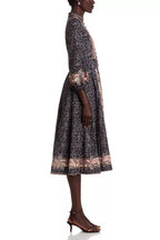 Mandarin Collar Midi Dress