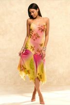 Bohemian Printed Halter Midi Dress