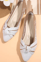 Fashionable Bow Colorblock Casual Flats