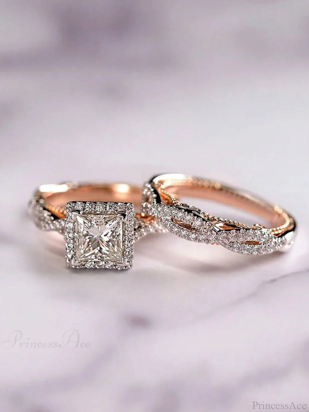 3pcs/set Cubic Zirconia Decor Ring