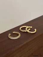 3pcs/set Fashion Zinc Alloy Textured Earrings
