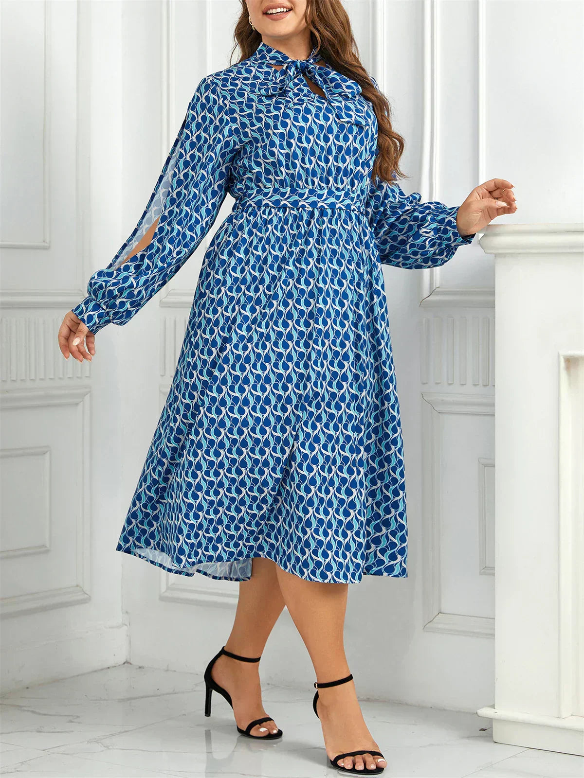 Wendy Elevated Plus Size Dress Elastic Waist Statement Occasion Edit