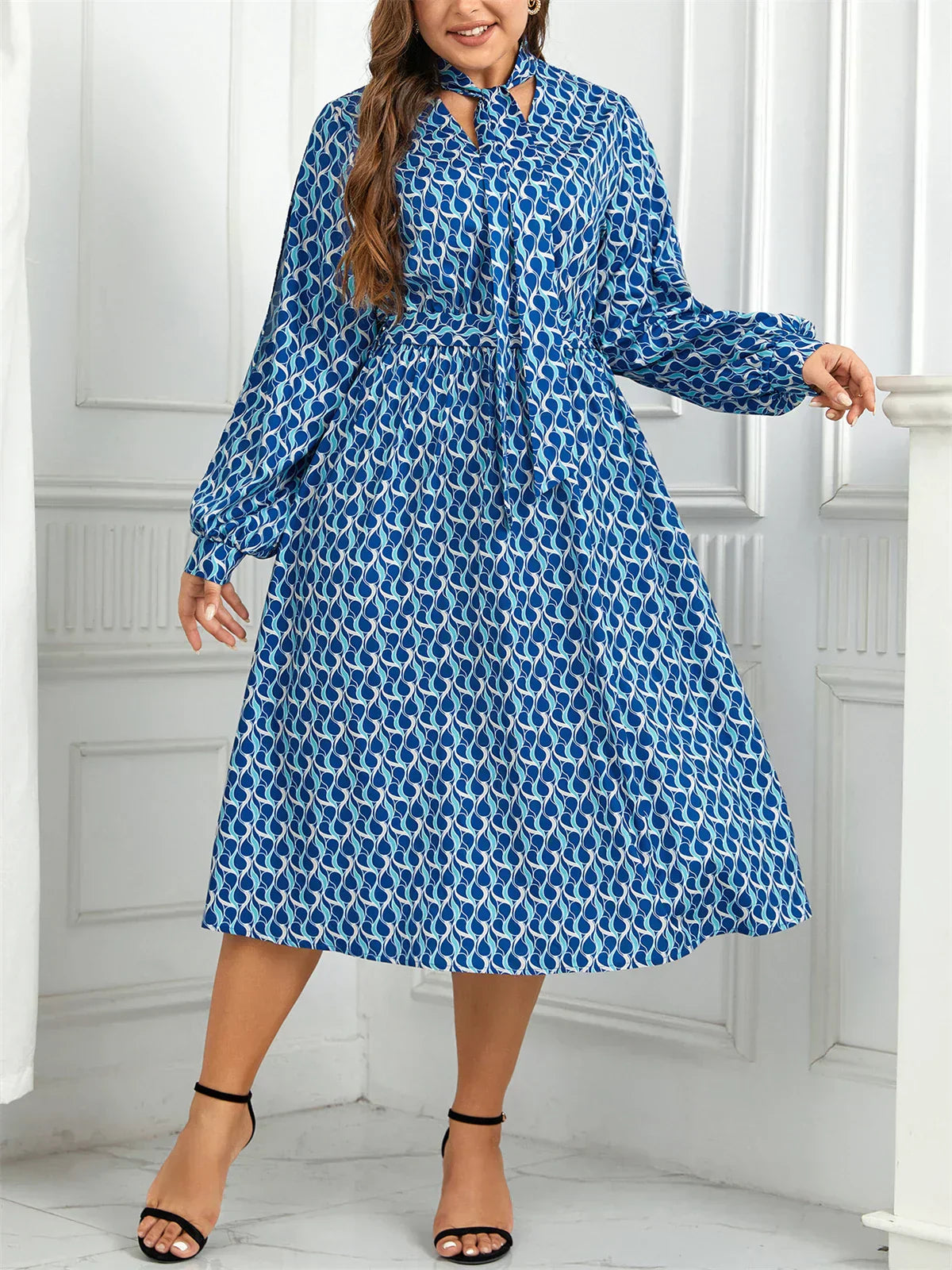 Wendy Elevated Plus Size Dress Elastic Waist Statement Occasion Edit