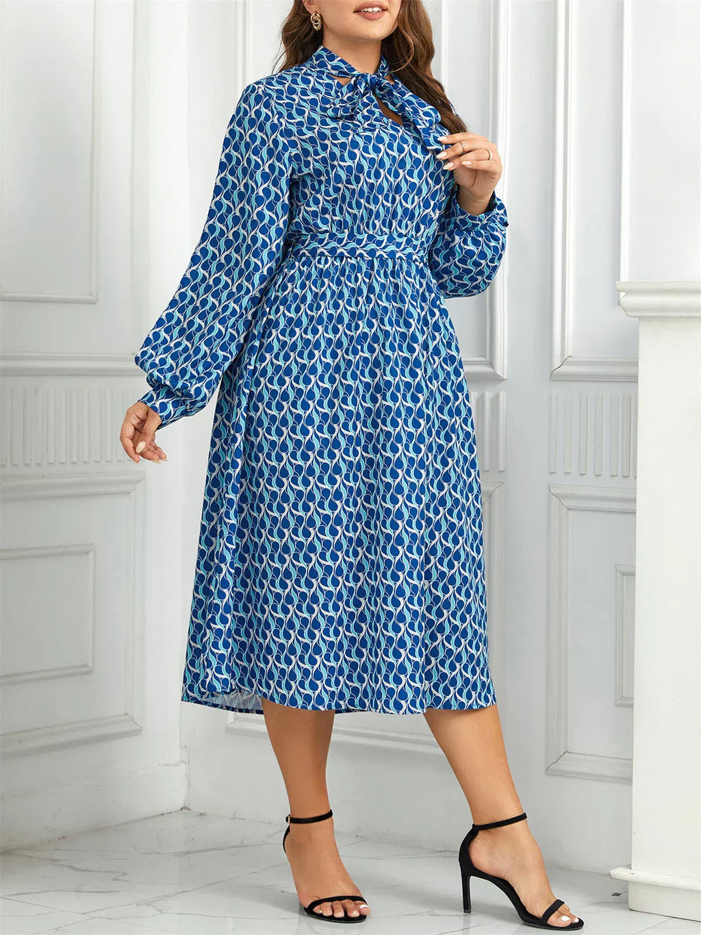 Wendy Elevated Plus Size Dress Elastic Waist Statement Occasion Edit