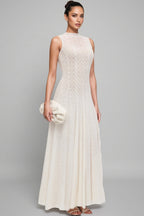 Lucas Solid Pointelle Sleeveless Maxi Dress