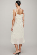 Wrenk Sleeveless Embroidered Flower Midi Dress