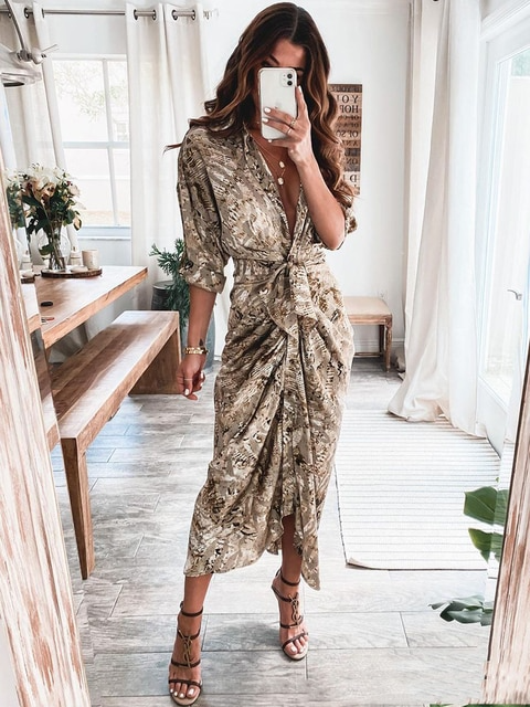 Galatea V-neck Dress for Women Elegant Evening Look