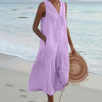 Kaitlyn Minimalist Women's Linen Dress Everyday Luxe Edit