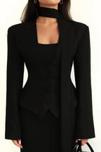 Scarf Collar Commuter Blazer