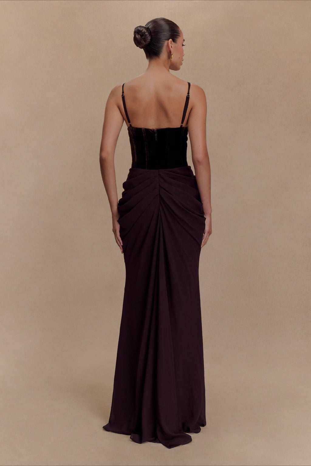 Spaghetti Strap Backless Mesh Paneled Party Dress
