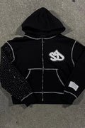 Embroidery Zipper Oversize Hoodie
