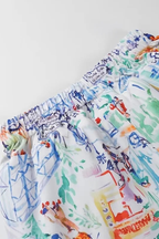 Graffiti Print Cotton Shorts Set