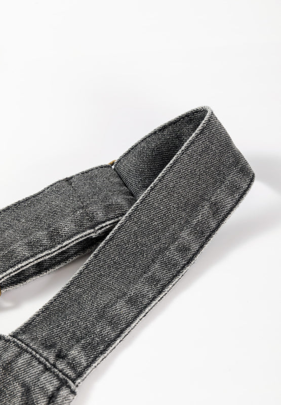 Hortensia Elevated Denim Overall Dress with Wide Straps and Buttons Chic Silhouette Collection