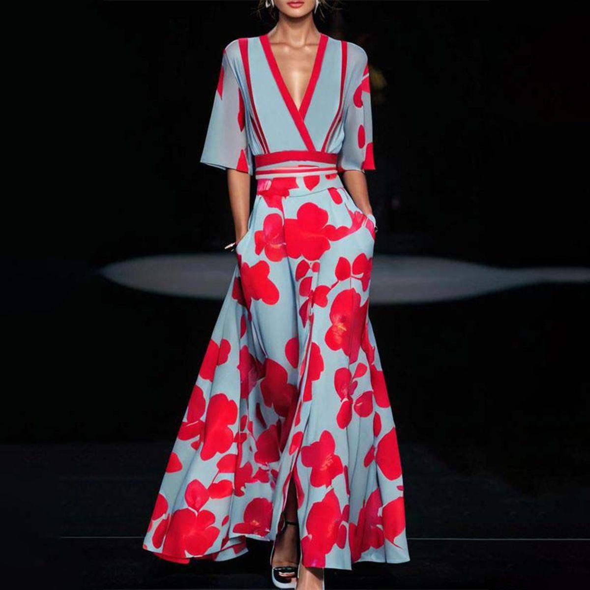 Daniela Exclusive Cotton Dress with Sleeves Evening Wear Edit
