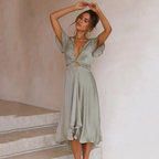 Meropi Exclusive Flowing Vintage Dress Elevated Occasion Wear