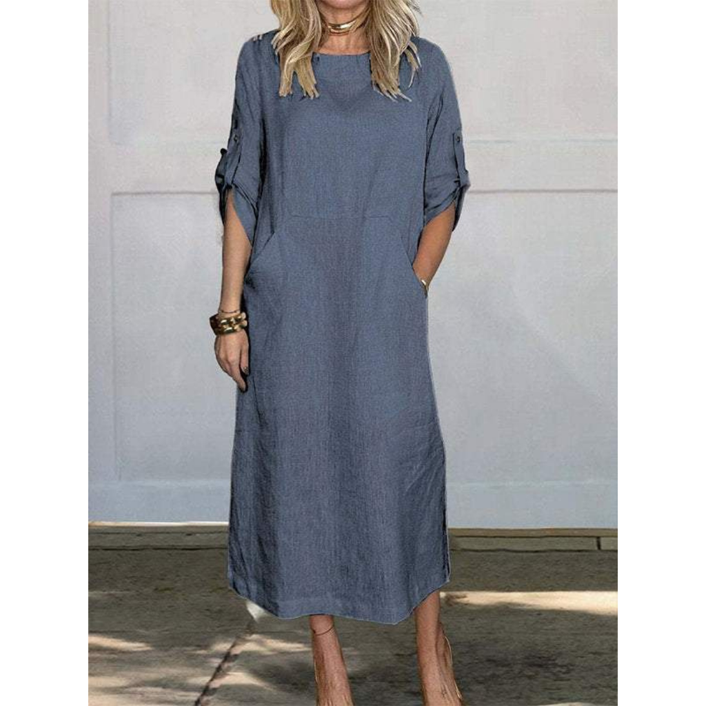 Selena Luxe Loose Midi Dress Elevated Occasion Wear