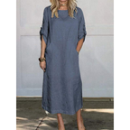 Selena Luxe Loose Midi Dress Elevated Occasion Wear