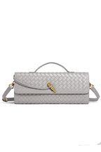 Woven Soft Leather Horizontal Square Accordion Bag