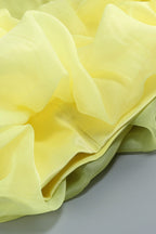 Solid Color Ruched Ruffle Graduation Party Dress